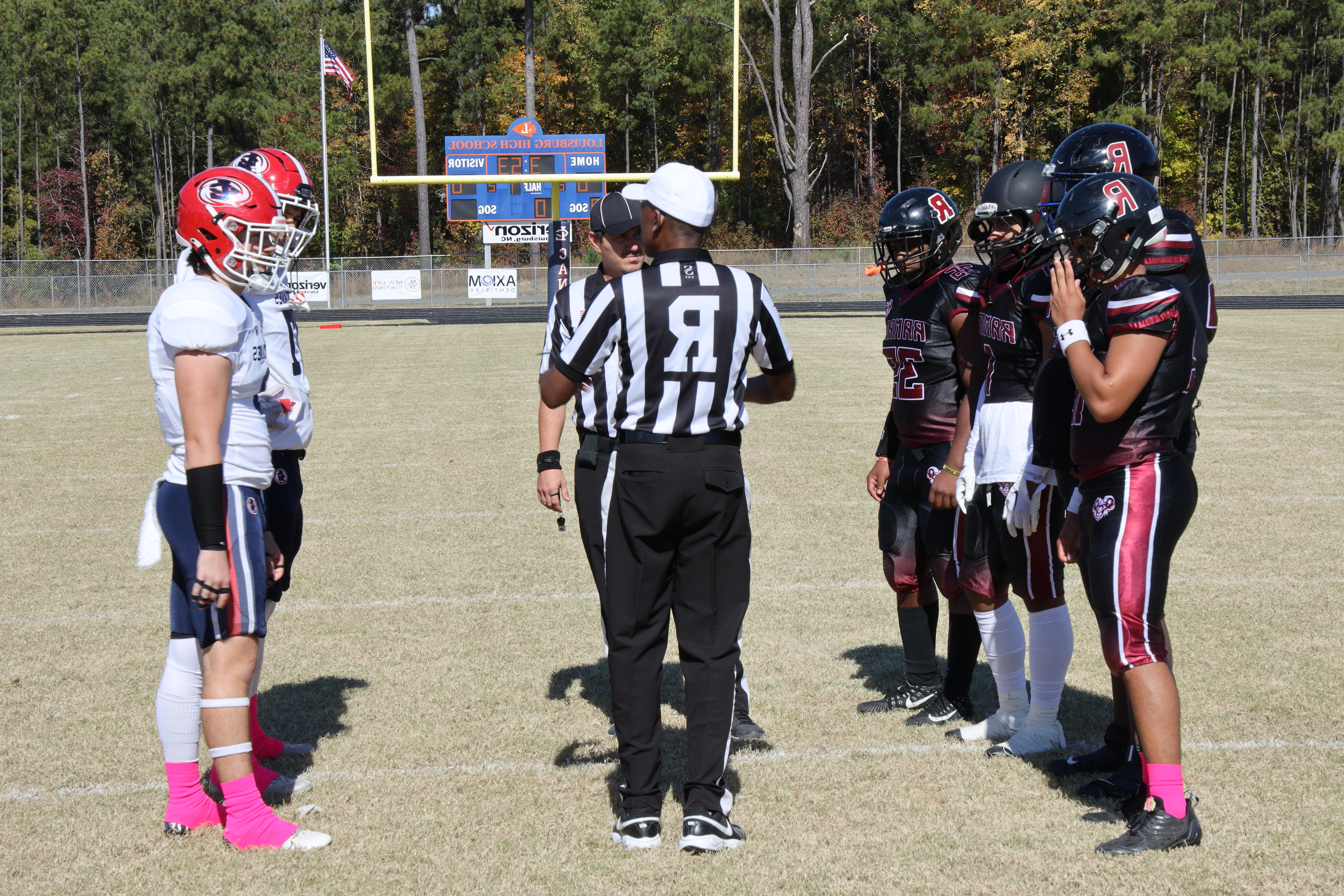 Coin toss before the Homecoming 2022 football game